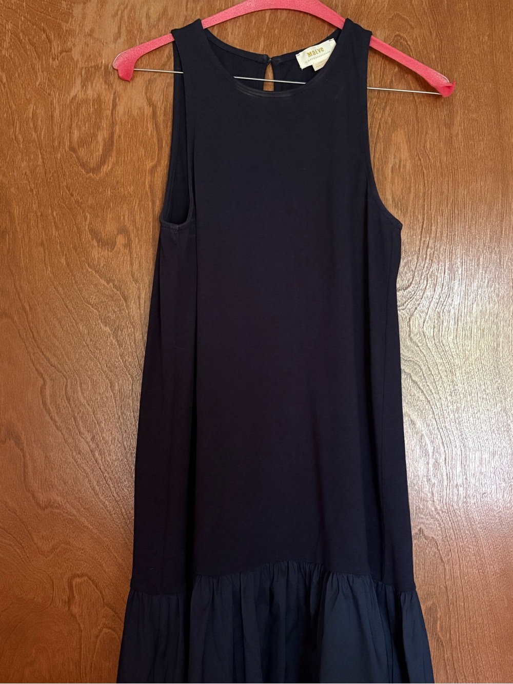 Anthropologie Maeve Navy Dress with Gold Label Accent - Picture 3 of 4